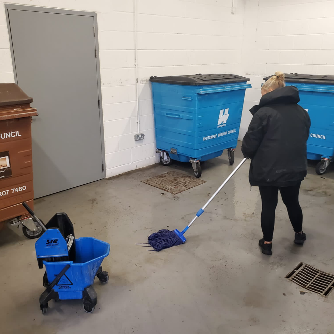 Bin area mopping